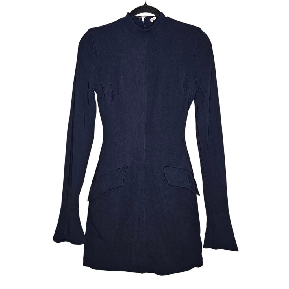 House of CB Mahalia Navy Blue Long Sleeve Tall Mini Dress Size XS - Picture 5 of 14